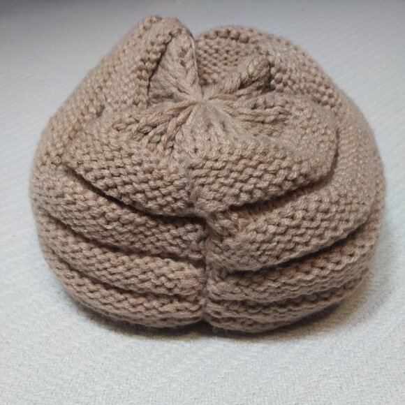 C.C. Exclusive Soft Knit Winter Newsboy Hat Tan/Brown Stretchy Beanie Mod Retro - Picture 3 of 7